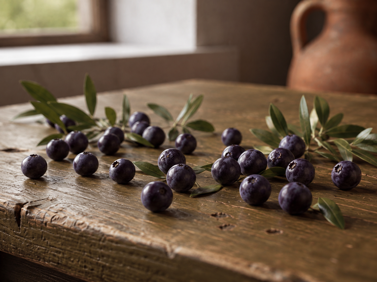 Bacche di mirto con rugiada